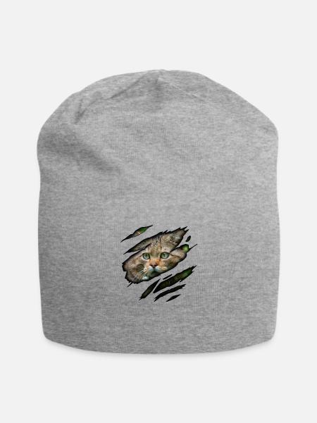 Wildkatze in mir - Jersey-Beanie - Grau meliert