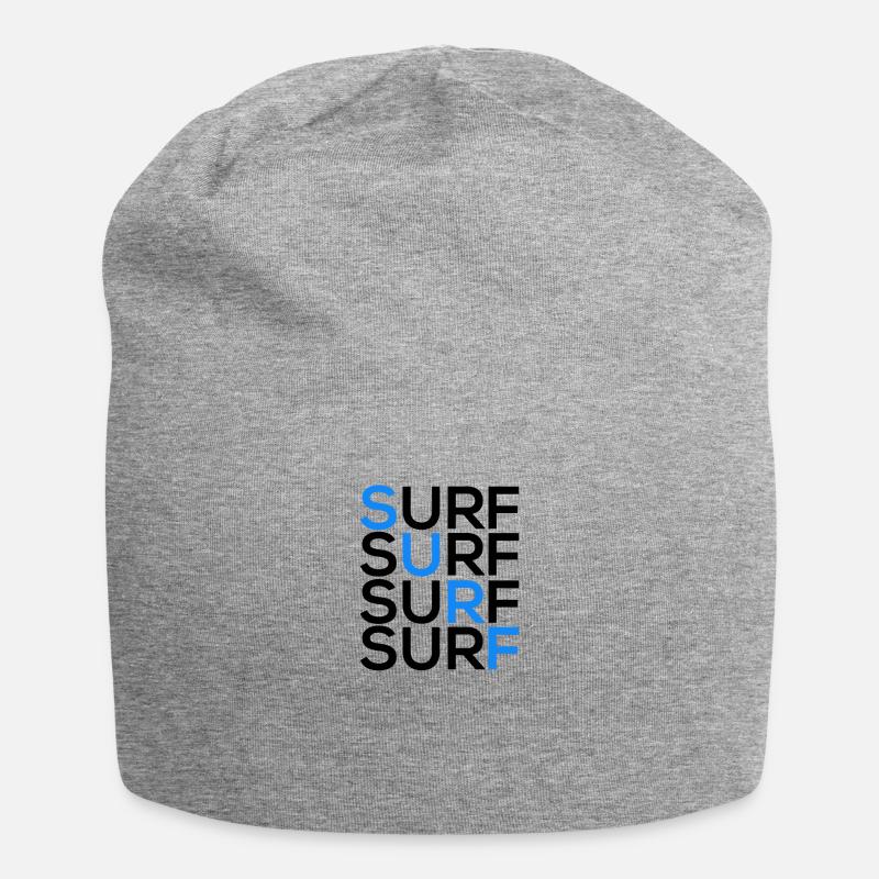 Surf Surf Surf Surf - Jersey Beanie - heather grey