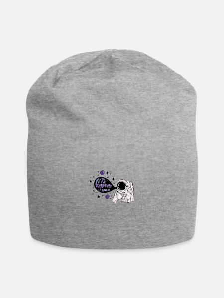 Astronaut Sterne Träume Seifenblase - Jersey-Beanie - Grau meliert