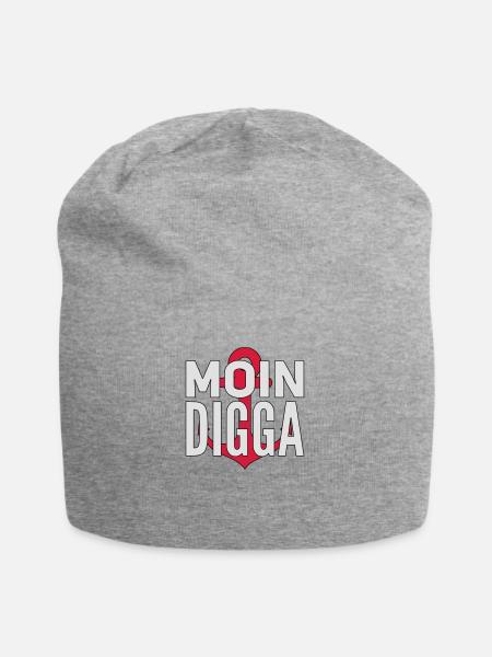 Moin Digga Hamburg - Jersey-Beanie - Grau meliert