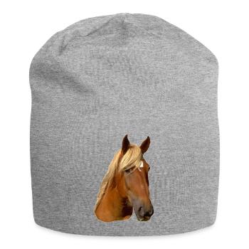 Tête de cheval - Bonnet en jersey - gris chiné - Devant