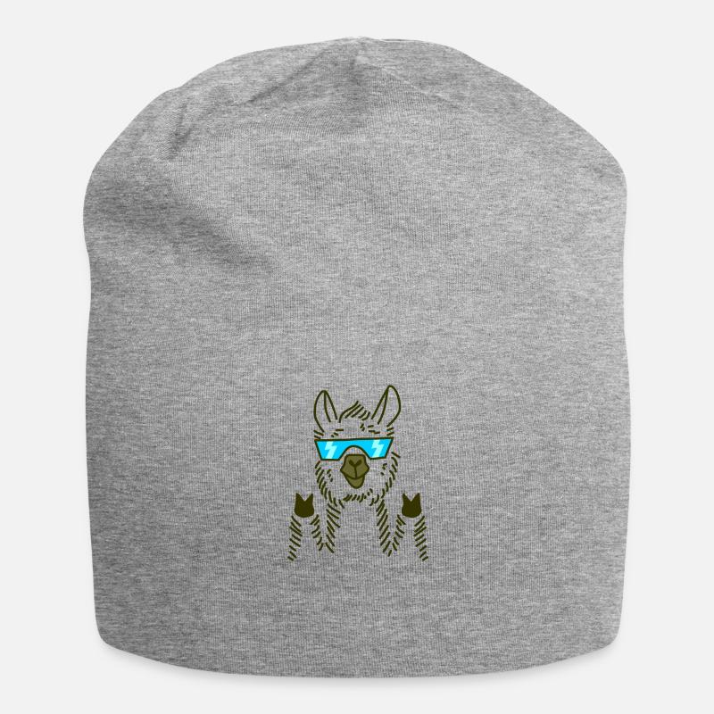 Lama - Jersey-Beanie - Grau meliert