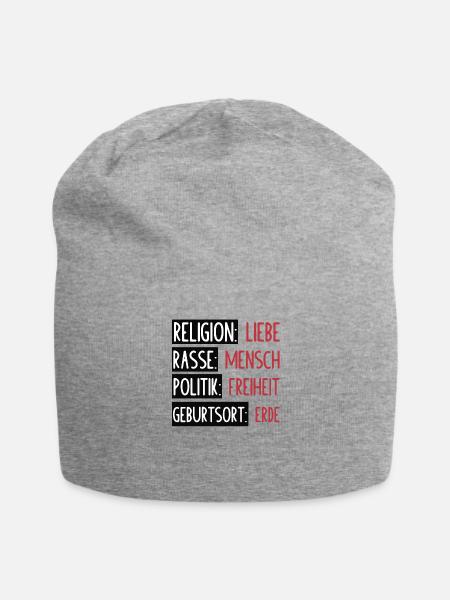 Statement - Keine Trennung oder Spaltung - Jersey-Beanie - Grau meliert