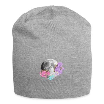 Moon Flowers Aesthetic - Jersey Beanie - heather grey - Front