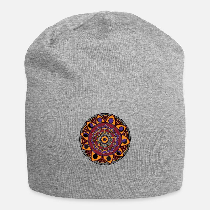 Fleur de mandala - Bonnet en jersey - gris chiné