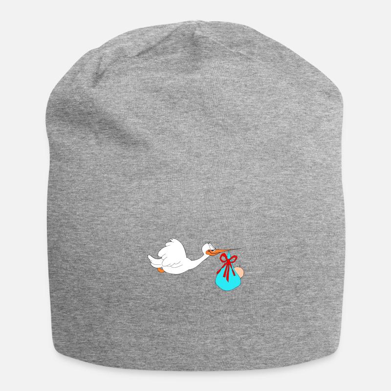 Stork apporte bébé - Bonnet en jersey - gris chiné