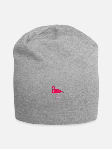 Pink Flamingo - Jersey-Beanie - Grau meliert