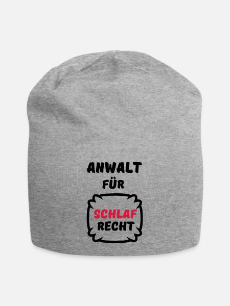 Schlafrecht Anwalt Schlaf faul Geschenk Spruch Fun - Jersey-Beanie - Grau meliert