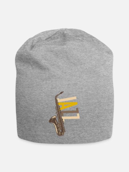 Saxophone jazz - Bonnet en jersey - gris chiné