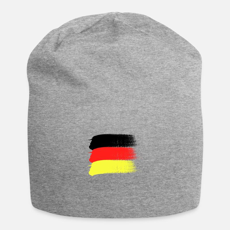 Deutschlandflagge - Jersey-Beanie - Grau meliert