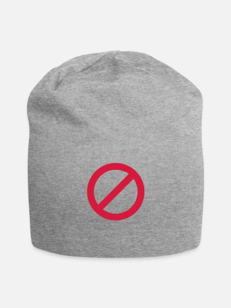 Verboten Durgeschtrichen - Jersey-Beanie - Grau meliert