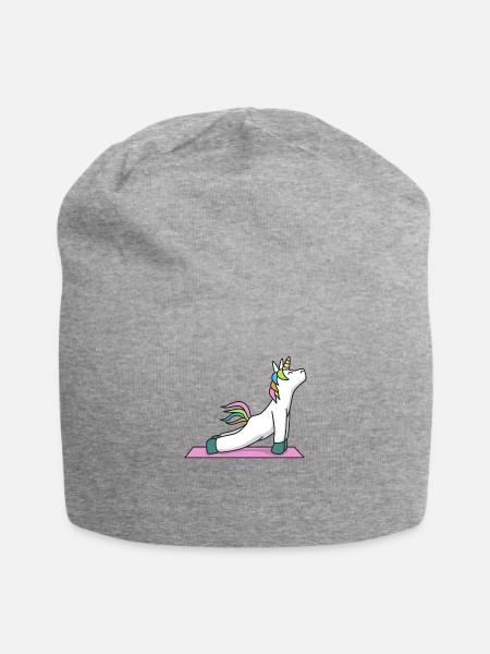 Einhorn Yoga Geschenk Training Fitness Gym Sport - Jersey-Beanie - Grau meliert