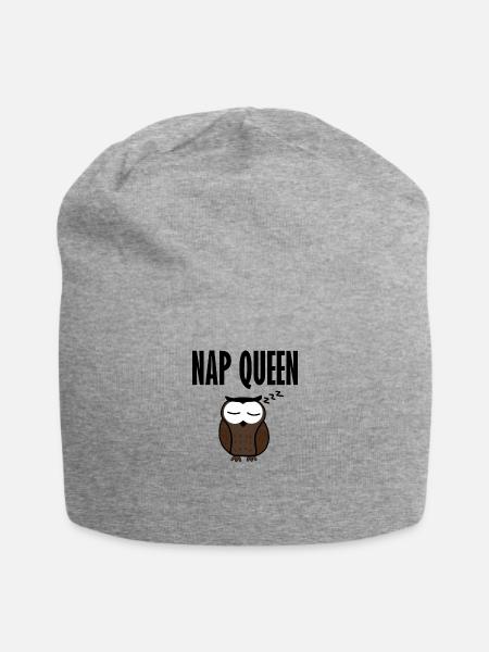 Nap Queen Eule Owl - Jersey-Beanie - Grau meliert