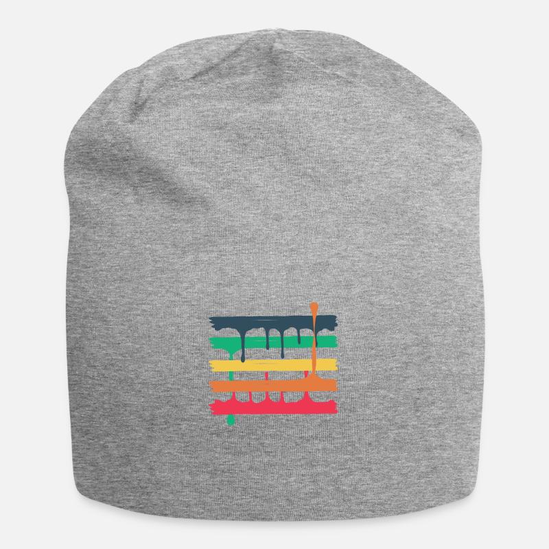 5 colored beams - Jersey Beanie - heather grey