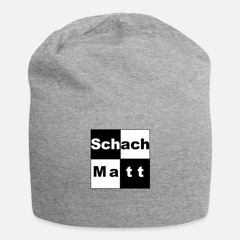 Schachmatt Schach Geschenkidee - Jersey-Beanie - Grau meliert