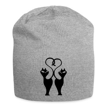 Katzen - Jersey-Beanie - Grau meliert - Vorne