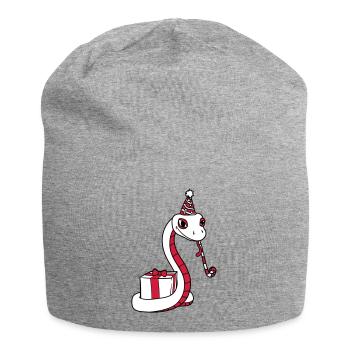 fête d'anniversaire fête cadeau serpent visage - Bonnet en jersey - gris chiné - Devant