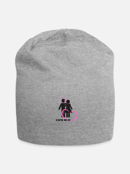 I LOVE MY DJ - Jersey-Beanie - Grau meliert