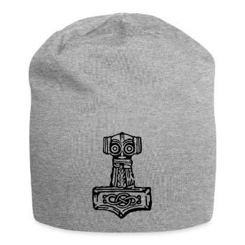 Thor's hammer - Jersey Beanie - heather grey - Front