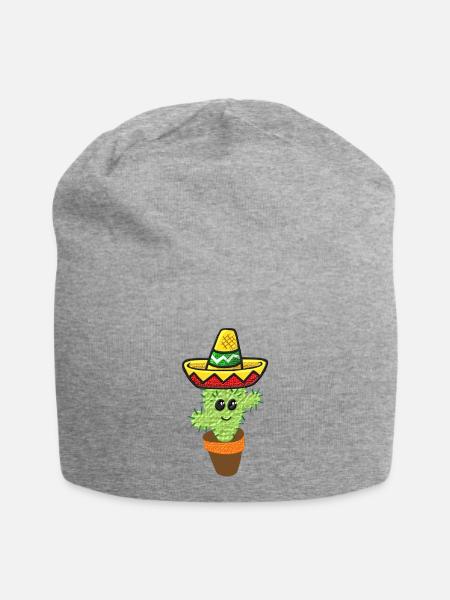Kaktus - Jersey-Beanie - Grau meliert
