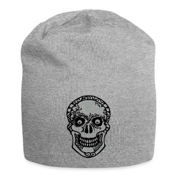 Tête de mort - Bonnet en jersey - gris chiné - Devant