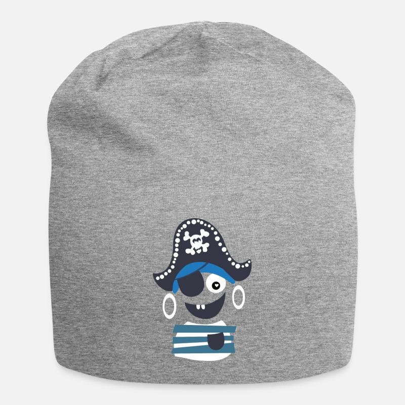 Pirat - Jersey-Beanie - Grau meliert