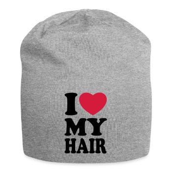 I love my hair - J'aime mes cheveux - Bonnet en jersey - gris chiné - Devant