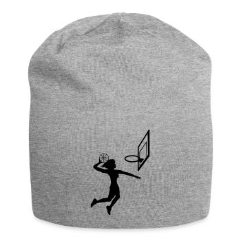 dunking basketball dunk woman female girl coo - Jersey Beanie - heather grey - Front