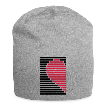 heart partner shirt left - Jersey Beanie - heather grey - Front