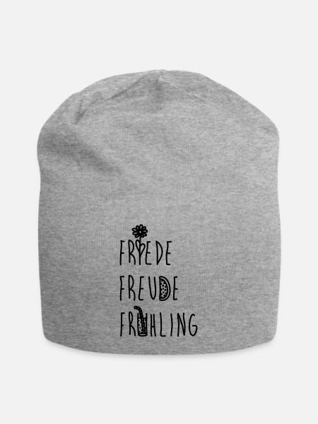 Friede Freude Frühling - Jersey-Beanie - Grau meliert