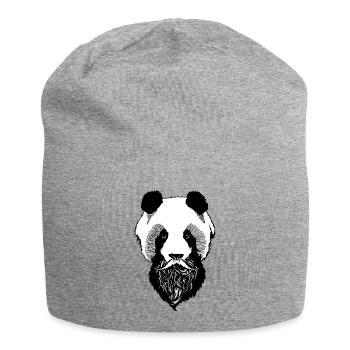 PandaKopf Schnurrbart Schnurrbart Schnurrbart Bart bartbart - Jersey-Beanie - Grau meliert - Vorne