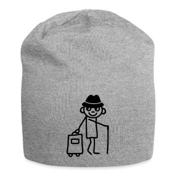 Man with trolley - Jersey Beanie - heather grey - Front