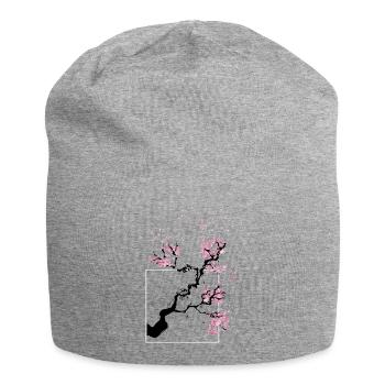 Japon fleur de cerisier - Bonnet en jersey - gris chiné - Devant
