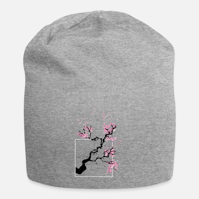 Kirschblüte japan - Jersey-Beanie - Grau meliert