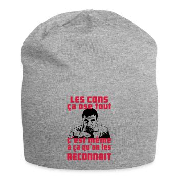 les cons ça ose tout - Bonnet en jersey - gris chiné - Devant