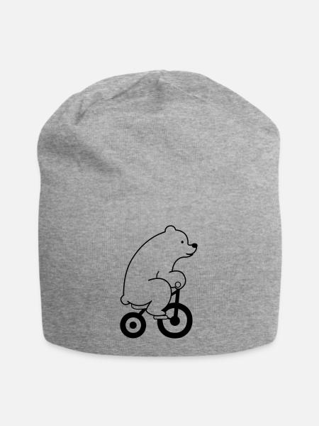 eisbaer_fahrrad_01 - Jersey-Beanie - Grau meliert