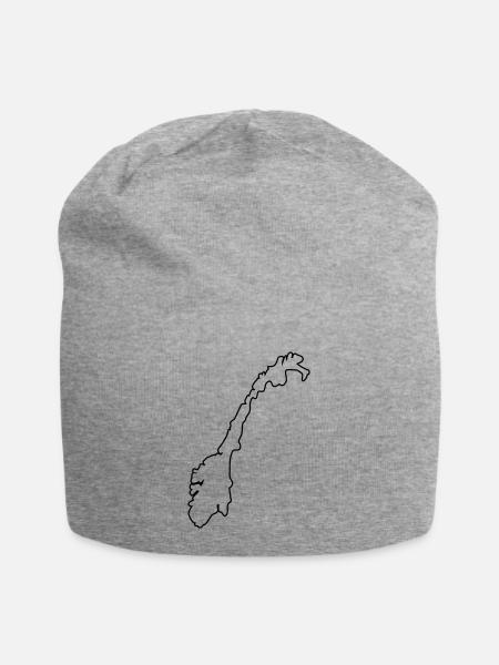 norway map silhouette - Jersey-Beanie - Grau meliert