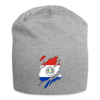 Paraguay Flagge zerrissenes Motiv - Jersey-Beanie - Grau meliert - Vorne