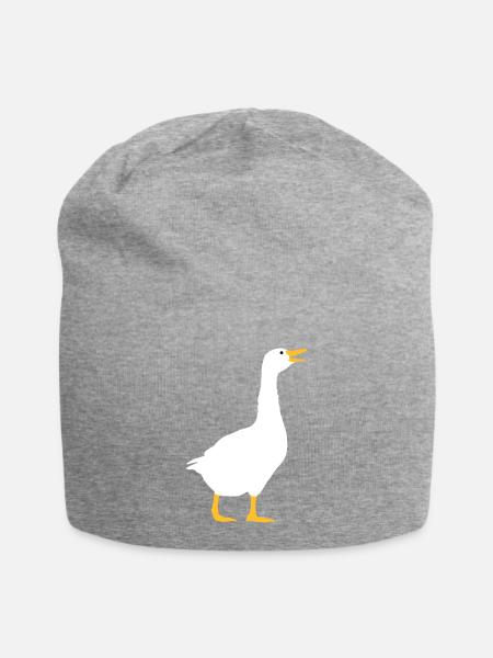 Lachende Gans Design - Jersey-Beanie - Grau meliert