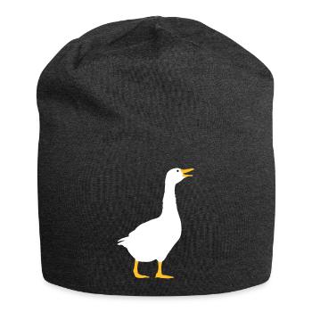 Laughing goose design - Jersey Beanie - charcoal grey - Front