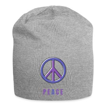 Peace-Zeichen Friedenssymbol tolerant weltoffen - Jersey-Beanie - Grau meliert - Vorne