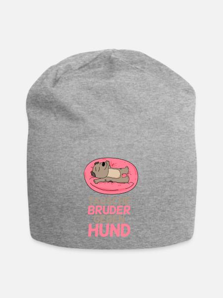Tausche Bruder gegen Hund - Jersey-Beanie - Grau meliert