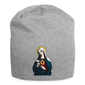 Heilige Jungfrau Maria mit ihrem unbeflecktem Herz - Jersey-Beanie - Grau meliert - Vorne