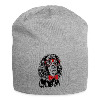 Funny GORDON SETTER Glasses Dog Wilsigns - Jersey Beanie - heather grey - Front