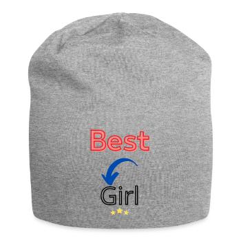best girl / meilleur fille - Bonnet en jersey - gris chiné - Devant