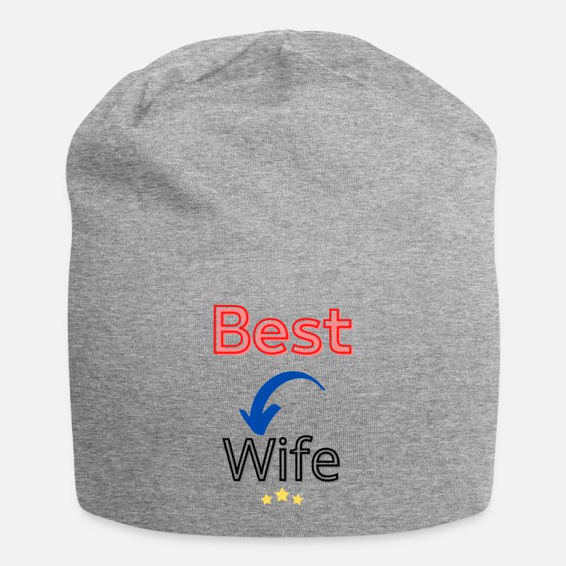 Beste Ehefrau / Beste Frau - Jersey-Beanie - Grau meliert