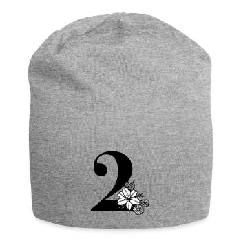 Numéro 2 - Bonnet en jersey - gris chiné - Devant