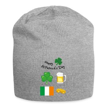 Einen schönen St. Patrick Tag. Festliches Design - Jersey-Beanie - Grau meliert - Vorne