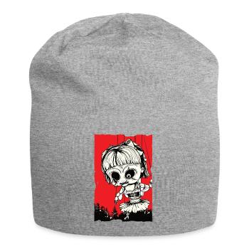 Puppe über Wald - Jersey-Beanie - Grau meliert - Vorne
