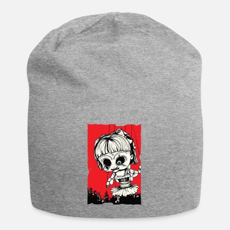 Doll over forest - Jersey Beanie - heather grey